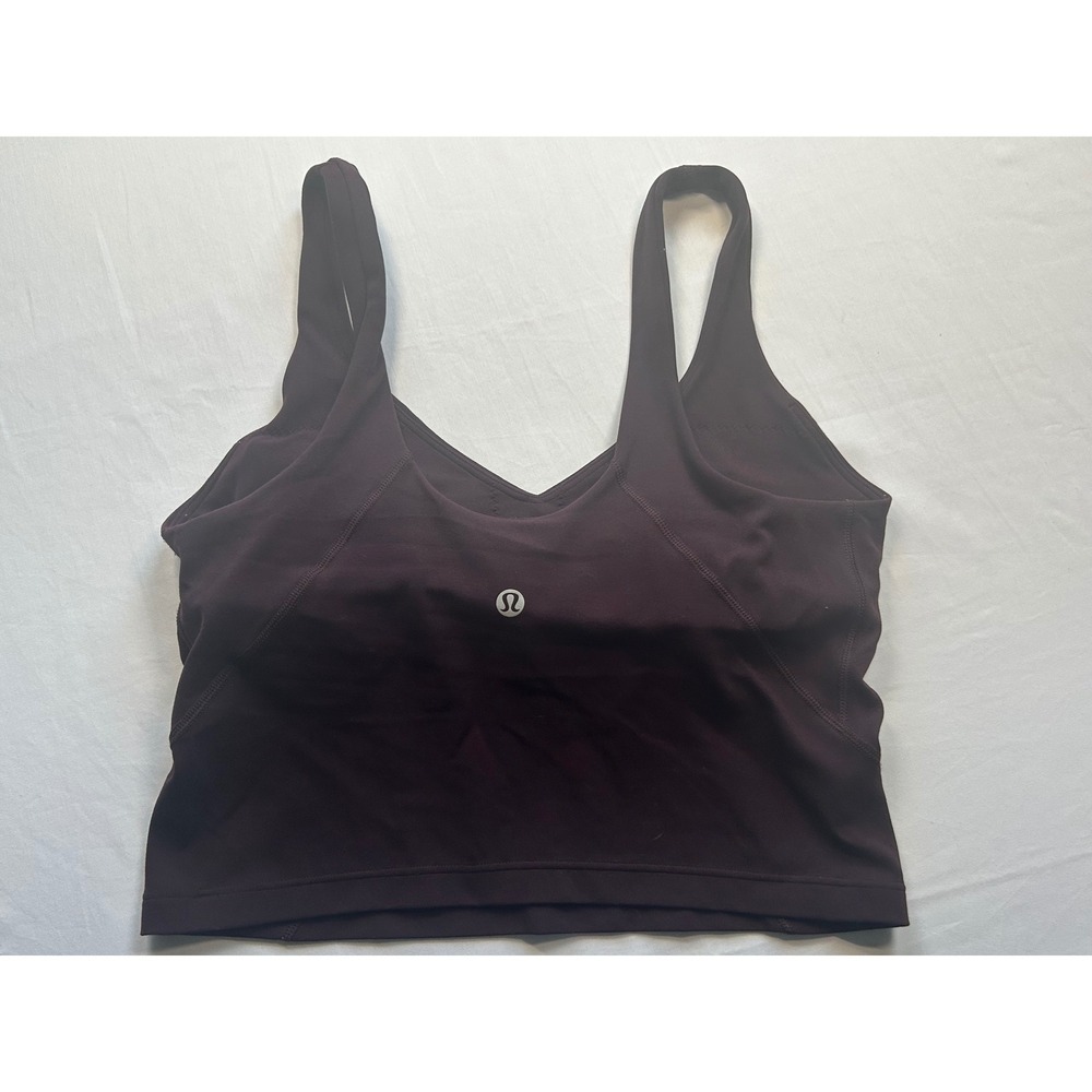 Lululemon Align Tank Top Women 10 Black Cherry V-Neck Yoga LW1BSWS